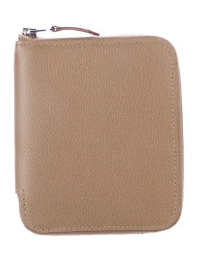 Pre-owned Hermes 2024 Silk'in Compact Wallet In Neutral