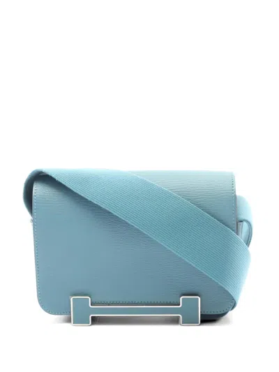 Pre-owned Hermes 2024 Small Geta Shoulder Bag In Blue