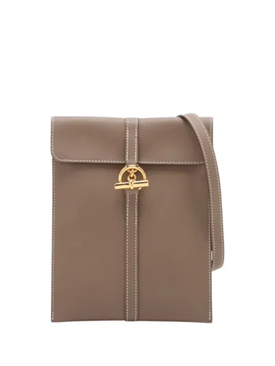 Pre-owned Hermes 2024 Swift Glenan To Go Pouch Crossbody Bag In Brown