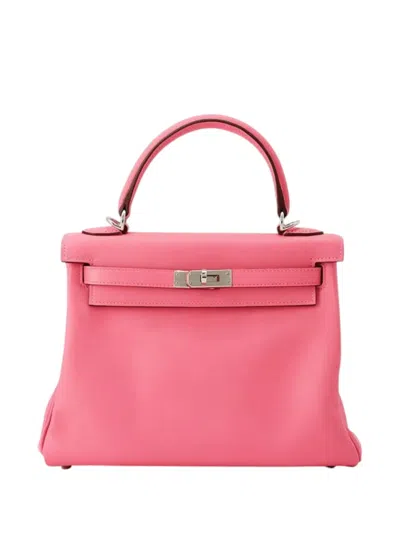 Pre-owned Hermes 2024 Swift Kelly Ii Retourne 25 Satchel In Pink
