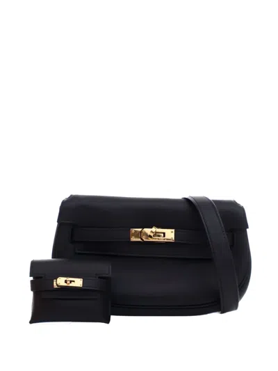 Pre-owned Hermes 2024 Swift Kelly Moove Crossbody Bag In Black