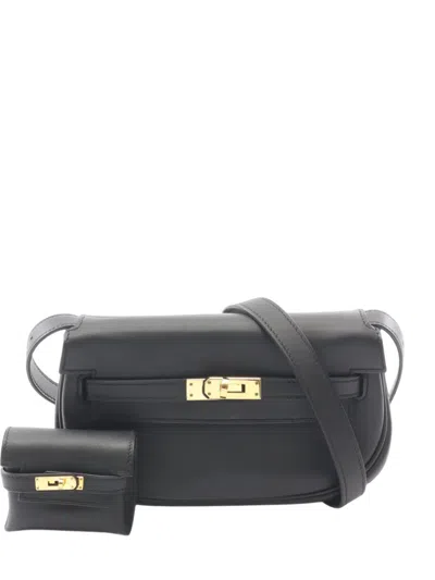 Pre-owned Hermes 2024 Swift Kelly Moove Crossbody Bag In Black