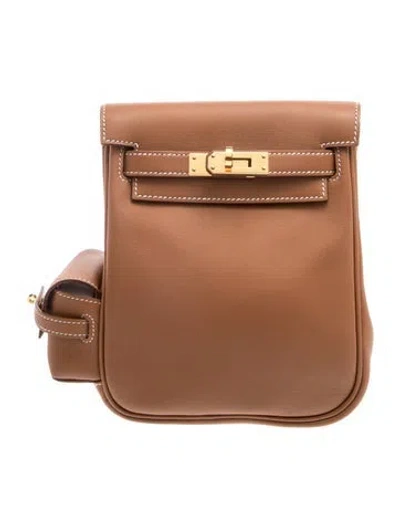 Pre-owned Hermes 2024 Swift Mini Kelly Jump Backpack In Brown