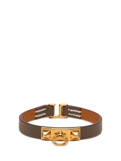 Pre-owned Hermes 2024 Swift Rivale Mini Bracelet T3 Costume Bracelet In Brown