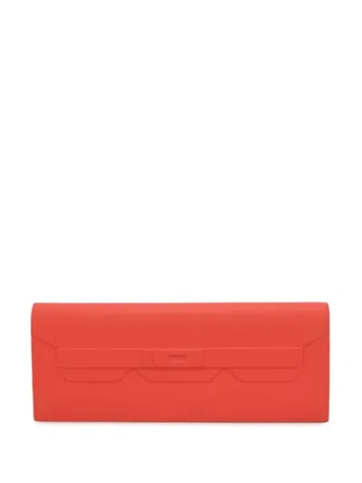 Pre-owned Hermes 2024 Swift Shadow Birkin Cut Clutch Bag In Red