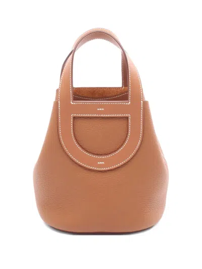 Pre-owned Hermes 2024 Taurillon Clemence In The Loop 18 Handbag In Brown