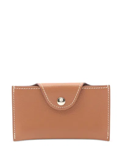 Pre-owned Hermes 2024 The Lliad Card Case In Brown