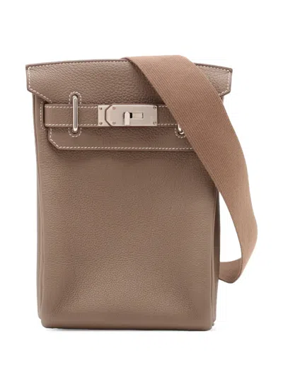 Pre-owned Hermes 2024 Togo Kelly Hac A Dos Pm Backpack In Brown