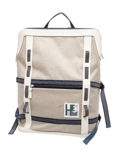 Pre-owned Hermes 2024 Toile & Regate Off Piste Ski Backpack In Neutral