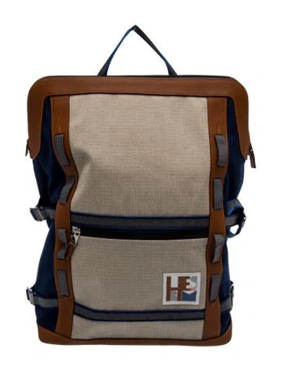 Pre-owned Hermes 2024 Toile & Regate Off Piste Ski Backpack In Neutrals