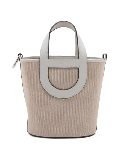 Pre-owned Hermes 2024 Toile And Swift In The Loop 18 Handbag In Brown