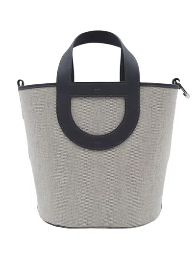 Pre-owned Hermes 2024 Toile And Swift In The Loop 23 Handbag In Gray