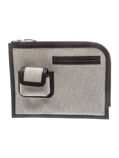 Pre-owned Hermes 2024 Toile H Cargo Pouch In Neutral