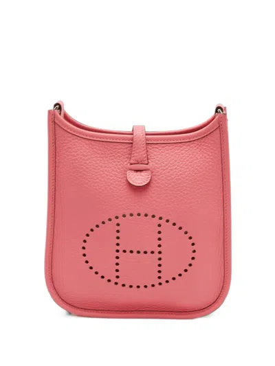 Pre-owned Hermes 2024 Tpm Evelyne Perforated Clutch Bag In Pink