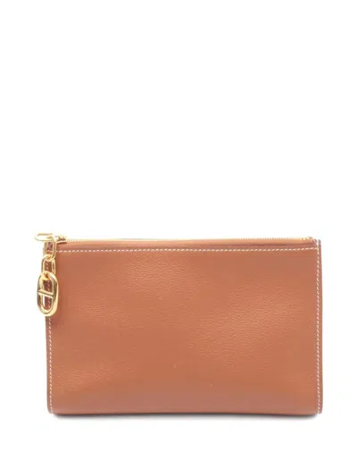 Pre-owned Hermes 2024 Zipengo Chaîne D'ancre Pm Pouch In Brown