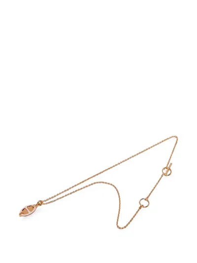 Pre-owned Hermes 2024-2026 Rose Gold Plated Mini Maillon Pendant Necklace Costume Necklace In Pink