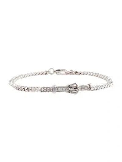 Pre-owned Hermes 2025 18k Diamond Etriviere Bracelet, 6.5" In Multi