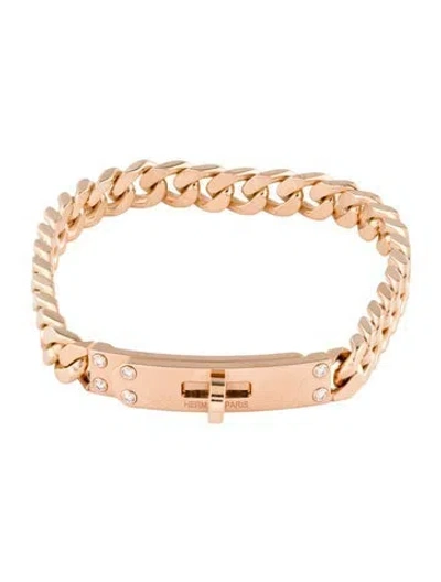 Pre-owned Hermes 2025 18k Diamond Very Small Kelly Gourmette Bracelet, 6.25" In Multi