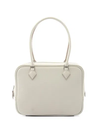 Pre-owned Hermes 2025 20 Plume Tote Bag In Gray