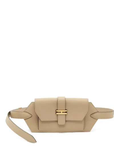 Pre-owned Hermes 2025 24 Elan Pocket Leather Belt Bag In Neutral