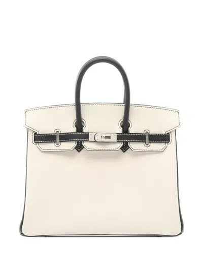 Pre-owned Hermes 2025 25 Birkin Bicolor Tote Bag In Neutral