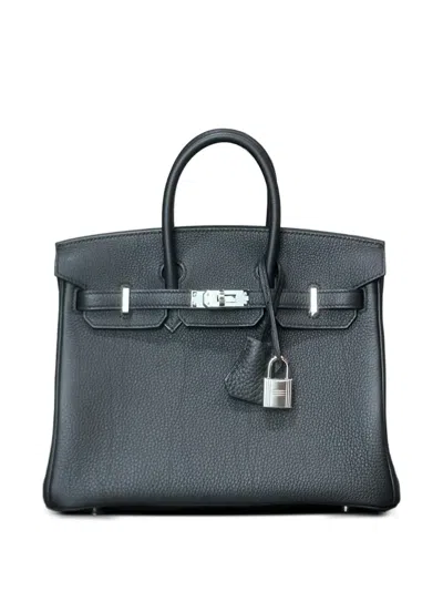 Pre-owned Hermes 2025 25 Birkin Leather Tote Bag In Black