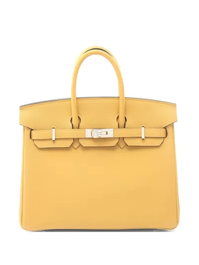 Pre-owned Hermes 2025 25 Birkin Leather Tote Bag In Yellow