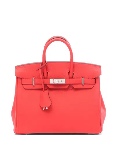 Pre-owned Hermes 2025 25 Birkin Rouge Tomato Red Togo Tote Bag