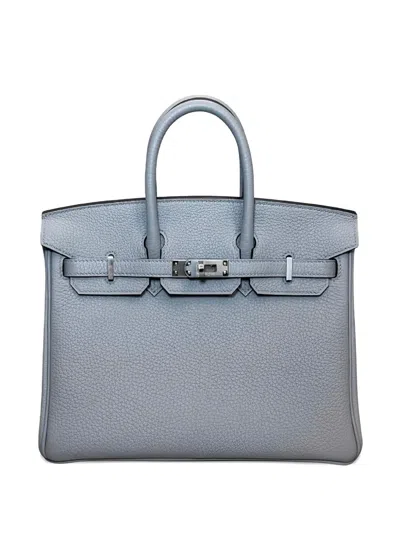 Pre-owned Hermes 2025 25 Birkin Tote Bag In Gray