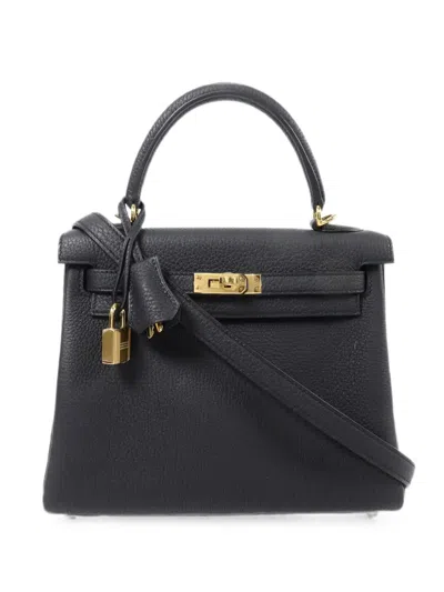 Pre-owned Hermes 2025 25 Kelly Tote Bag In Black