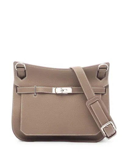 Pre-owned Hermes 2025 28 Gypsière Shoulder Bag In Brown