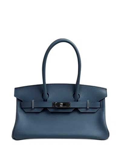Pre-owned Hermes 2025 29 Birkin Tote Bag In Blue