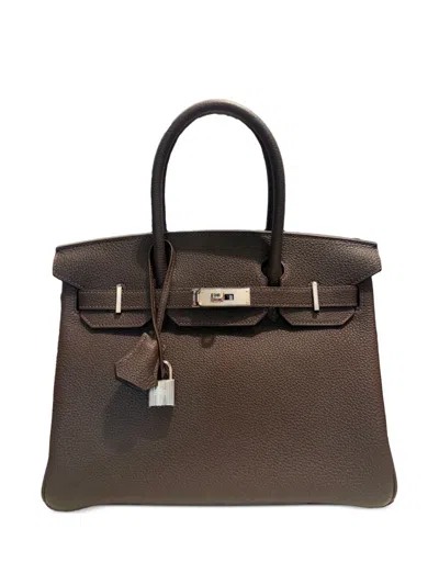 Pre-owned Hermes 2025 30 Birkin Leather Tote Bag In Brown