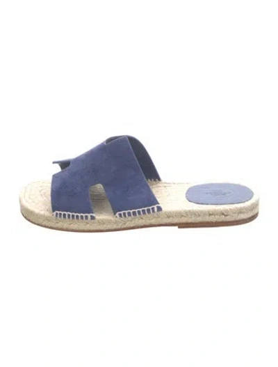 Pre-owned Hermes 2025 Antigua Slides In Blue
