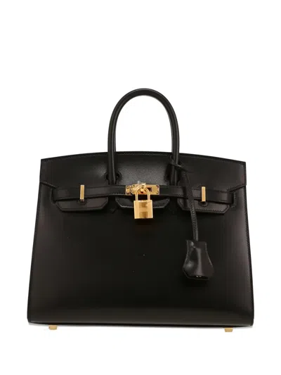 Pre-owned Hermes 2025 Birkin 25 Leather Tote Bag In Black