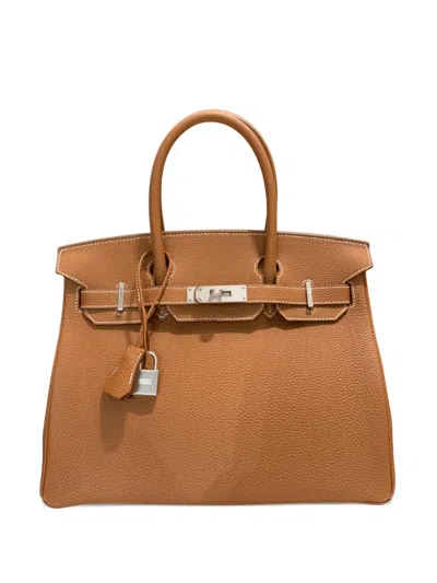 Pre-owned Hermes 2025 Birkin Leather Handbag In Brown