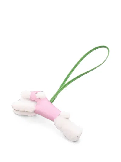 Pre-owned Hermes 2025 Budy Fur Bag Charm In Pink