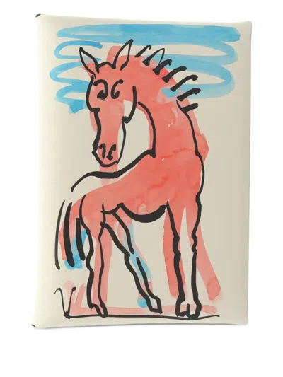 Pre-owned Hermes 2025 Calvi Duo Compact Coin Purse In Neutral