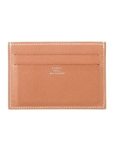 Pre-owned Hermes 2025 Card Holder In Brown