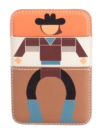 Pre-owned Hermes 2025 Card Holder In Orange