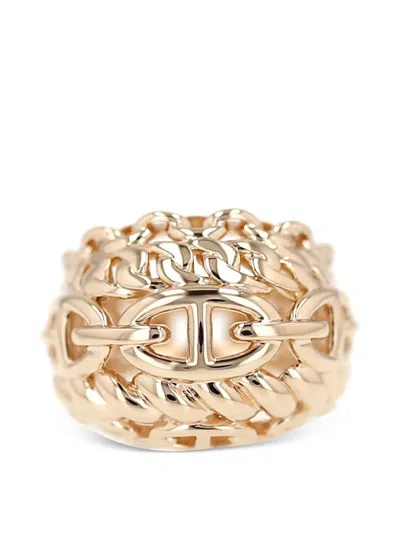 Pre-owned Hermes 2025 Chaîne D'ancre Multichaînes Ring In Gold