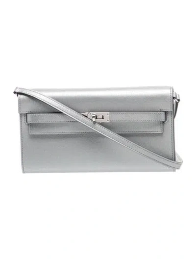 Pre-owned Hermes 2025 Chevre Chamkilight Kelly To Go Wallet