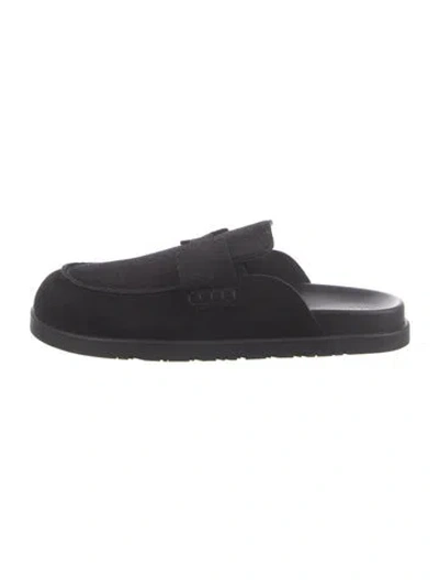 Pre-owned Hermes 2025 Chypre Mules In Black