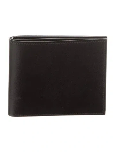 Pre-owned Hermes 2025 Citizen Twill Compact Wallet In Black