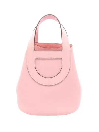 Pre-owned Hermes 2025 Clemence And Swift In The Loop 18 Handbag In Pink