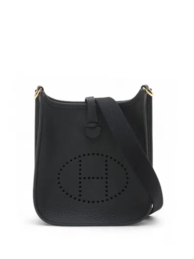 Pre-owned Hermes 2025 Clemence Evelyne 16 Amazone Crossbody Bag In Black
