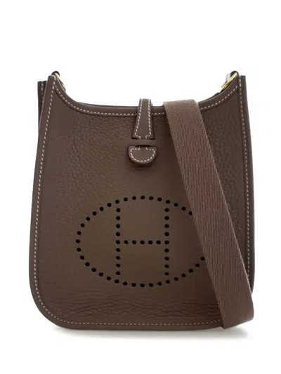 Pre-owned Hermes 2025 Clemence Evelyne 16 Amazone Crossbody Bag In Brown