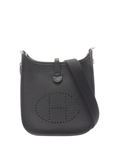 Pre-owned Hermes 2025 Clemence Evelyne Amazone Tpm Crossbody Bag In Black