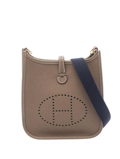 Pre-owned Hermes 2025 Clemence Evelyne I Tpm Crossbody Bag In Brown