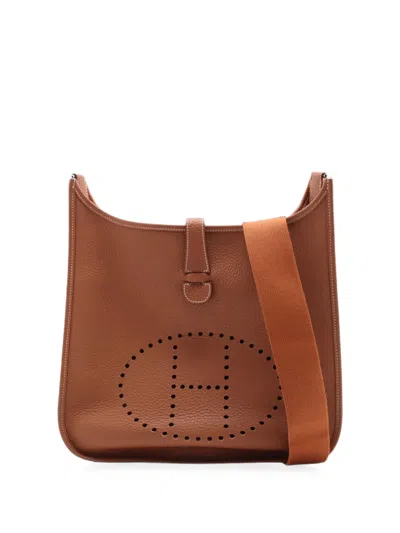 Pre-owned Hermes 2025 Clemence Evelyne Iii 33 Crossbody Bag In Brown
